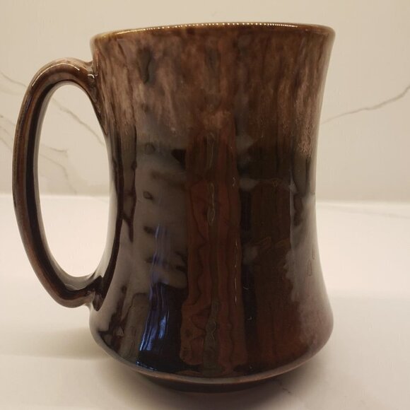 Dow Trophy Beer Stein Mug Brown Light Brown White Rim Embossed Print - Picture 5 of 7